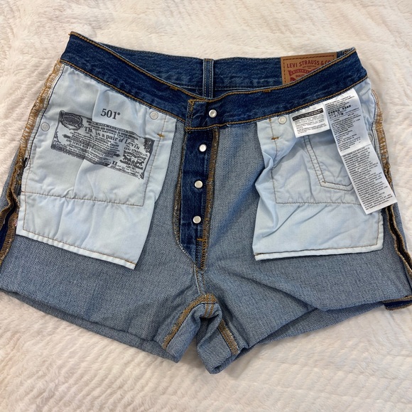 EUC Levi’s 501® Original Fit High Rise Rolled Women's Shorts 28 (Medium Wash) - Picture 6 of 12